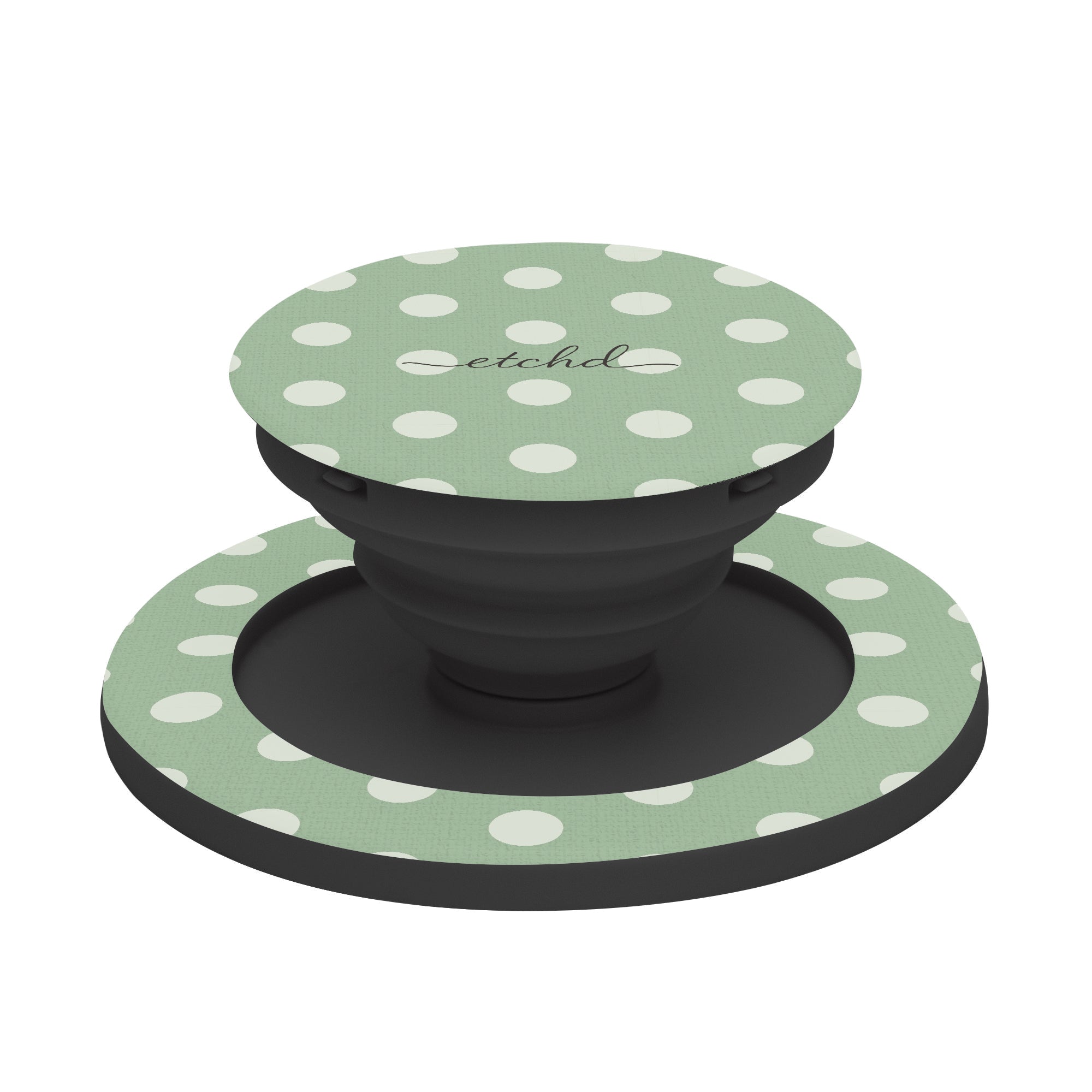 Cream & Sage Polka Dot Phone Grip And Stand by etchd, view 6