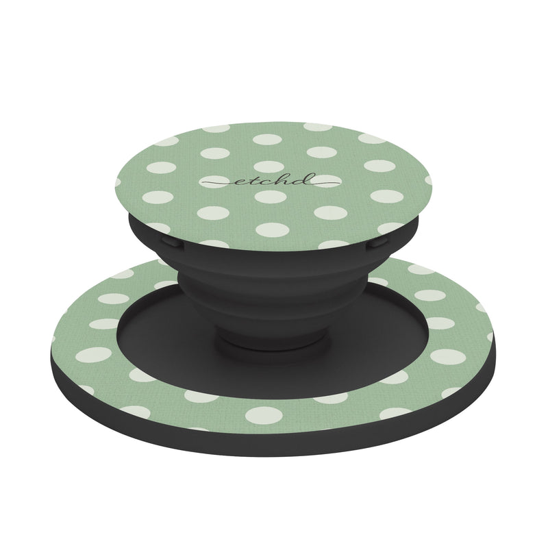 Cream & Sage Polka Dot Handy-Halterung mit Ständer-zoom-