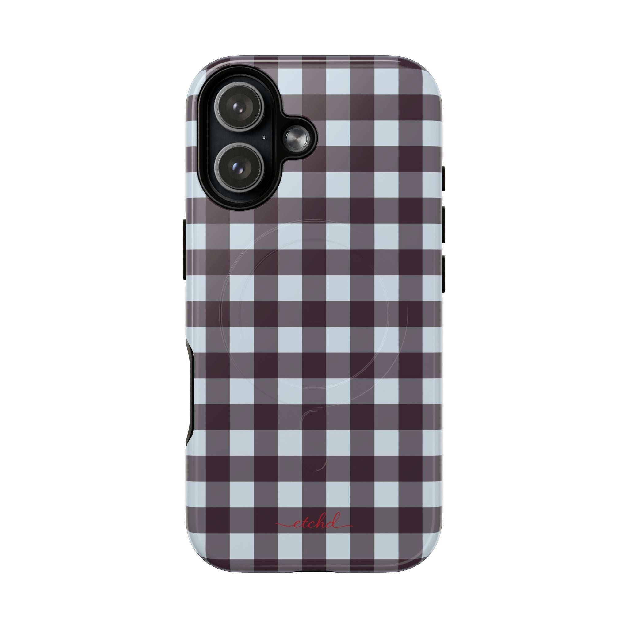 Blue & Plum Gingham Magnetic Phone Case by etchd, view 25