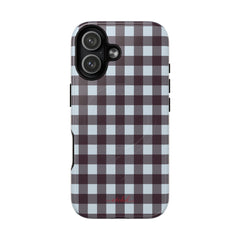 Blue & Plum Gingham Magnetic Phone Case by etchd, view 25