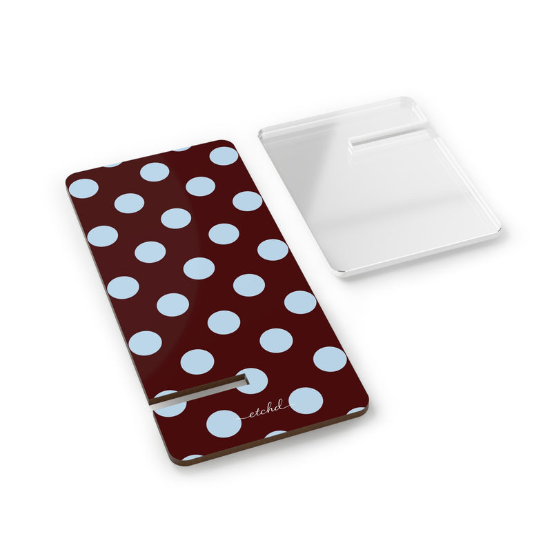 Cherry & Blue Polka Dot Handyständer-zoom-