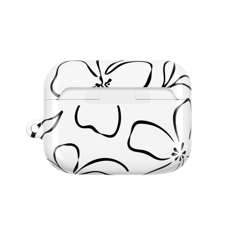 White & Black Floral AirPod Case by etchd, view 7