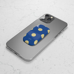 Butter And Cobalt Polka Dot Click-On Phone Grip by etchd, view 5