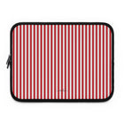 Classic Red & White Striped Funda para portátil