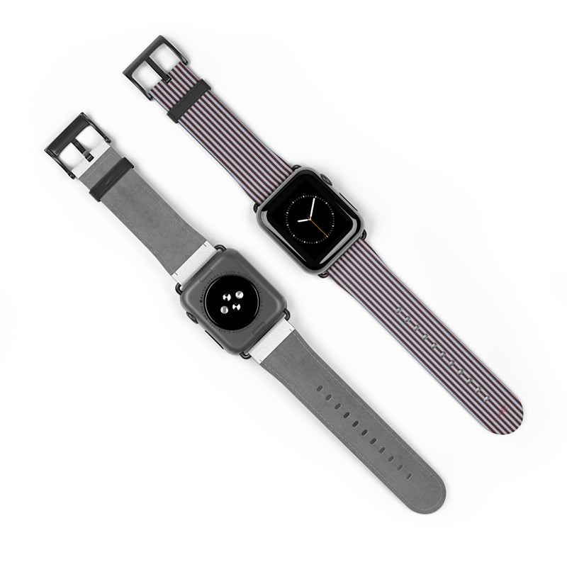 Blue & Cherry Striped Smartwatch Strap by etchd, view 10