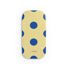 Cobalt And Butter Polka Dot Click-On Phone Grip by etchd