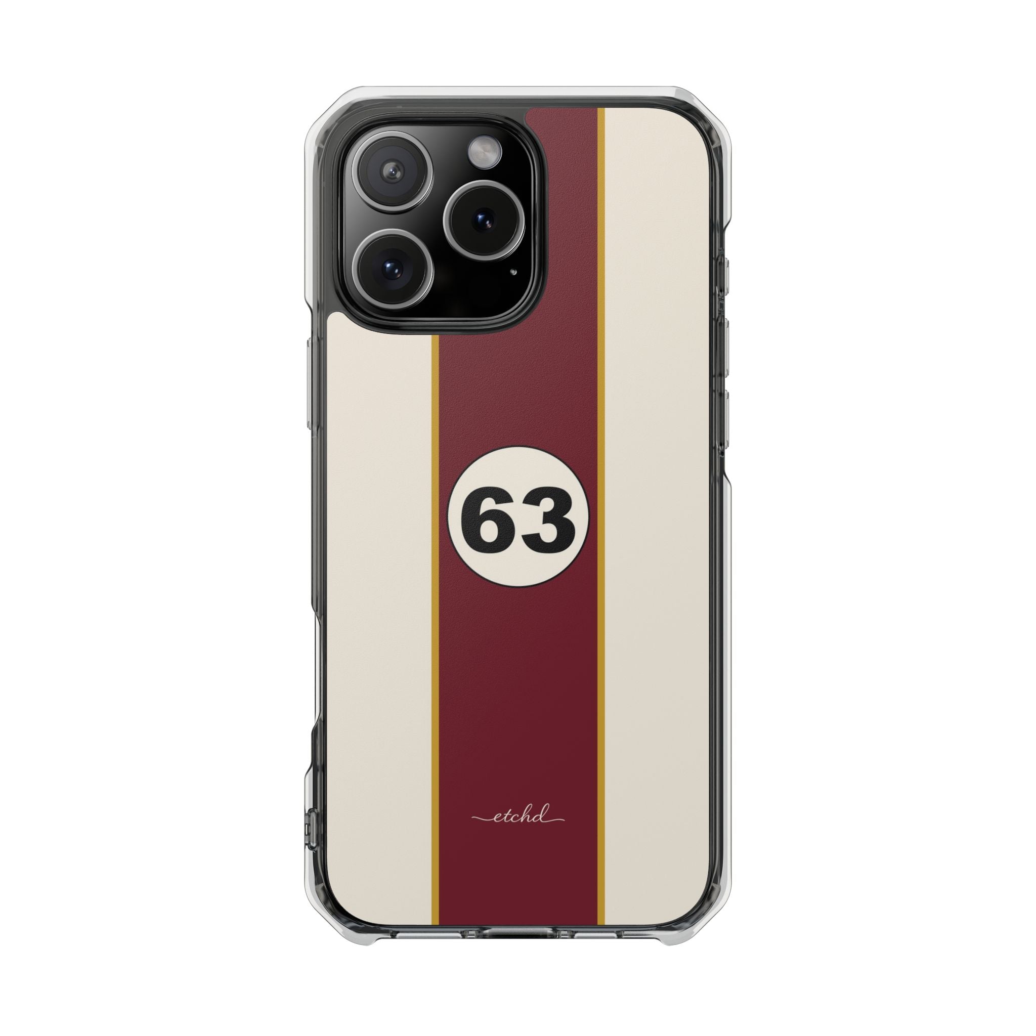 Retro Racing Clear Magnetic Phone Case by etchd