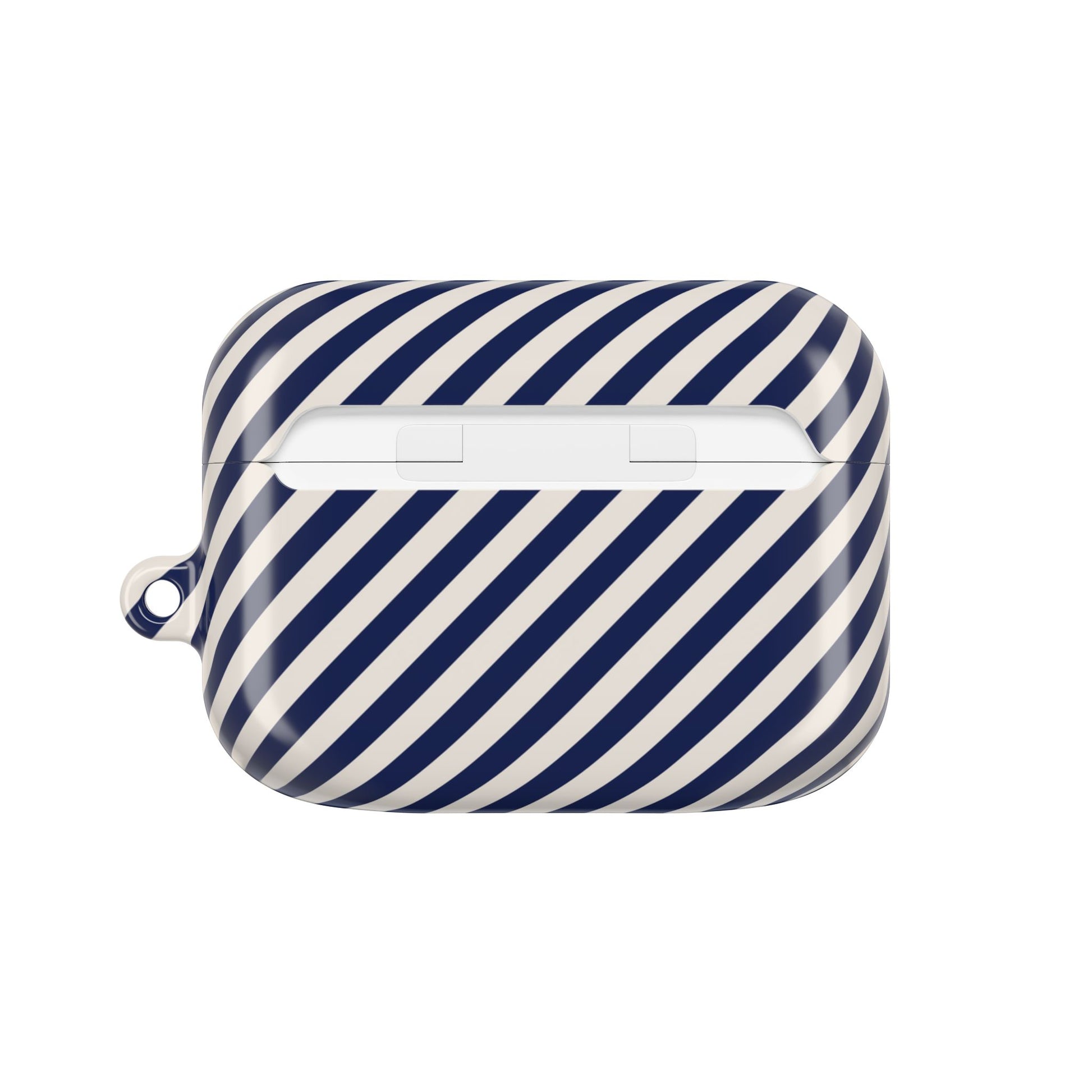 Navy & Cream Striped Diagonal AirPod Case by etchd, view 7