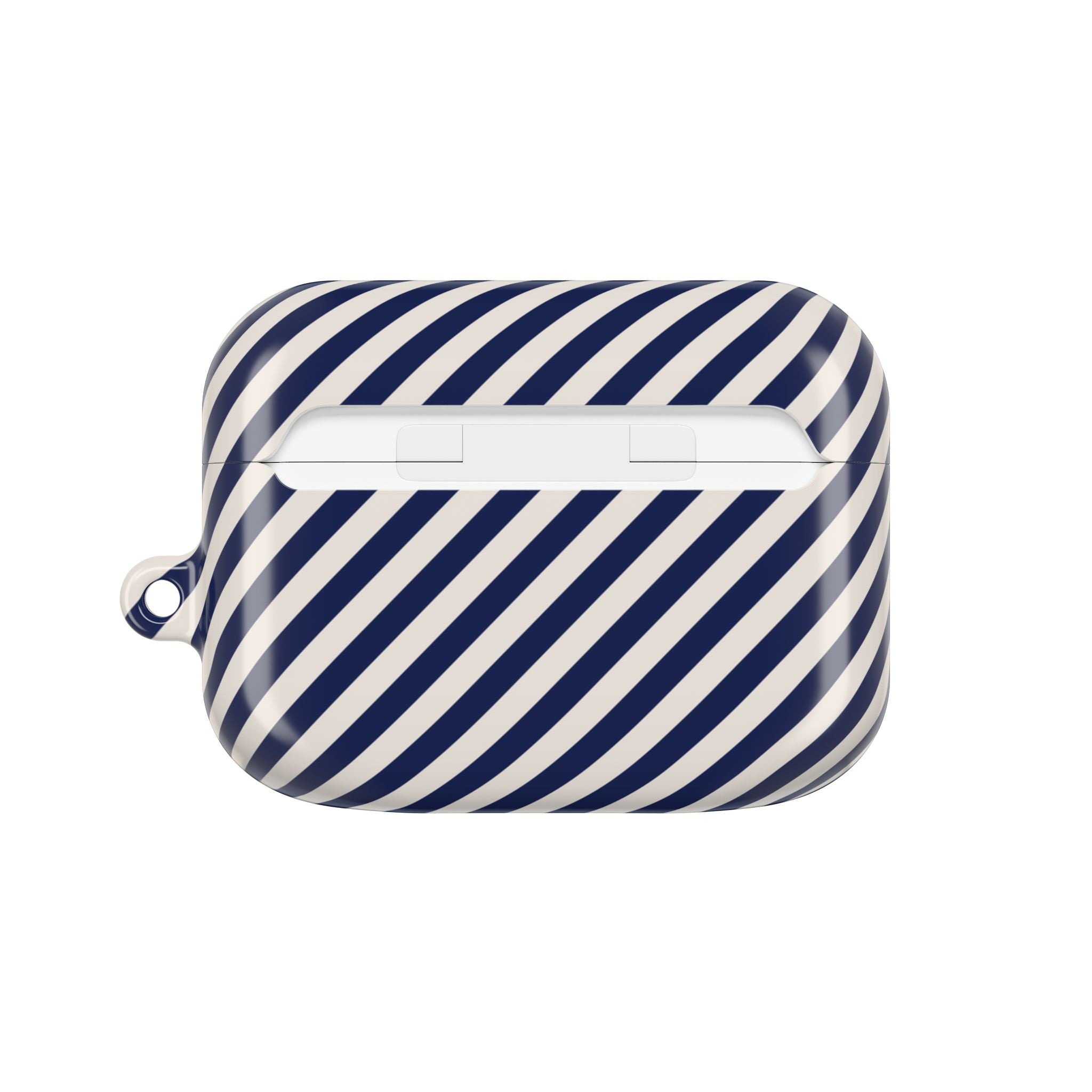 Navy & Cream Striped Diagonal AirPod Case by etchd, view 7