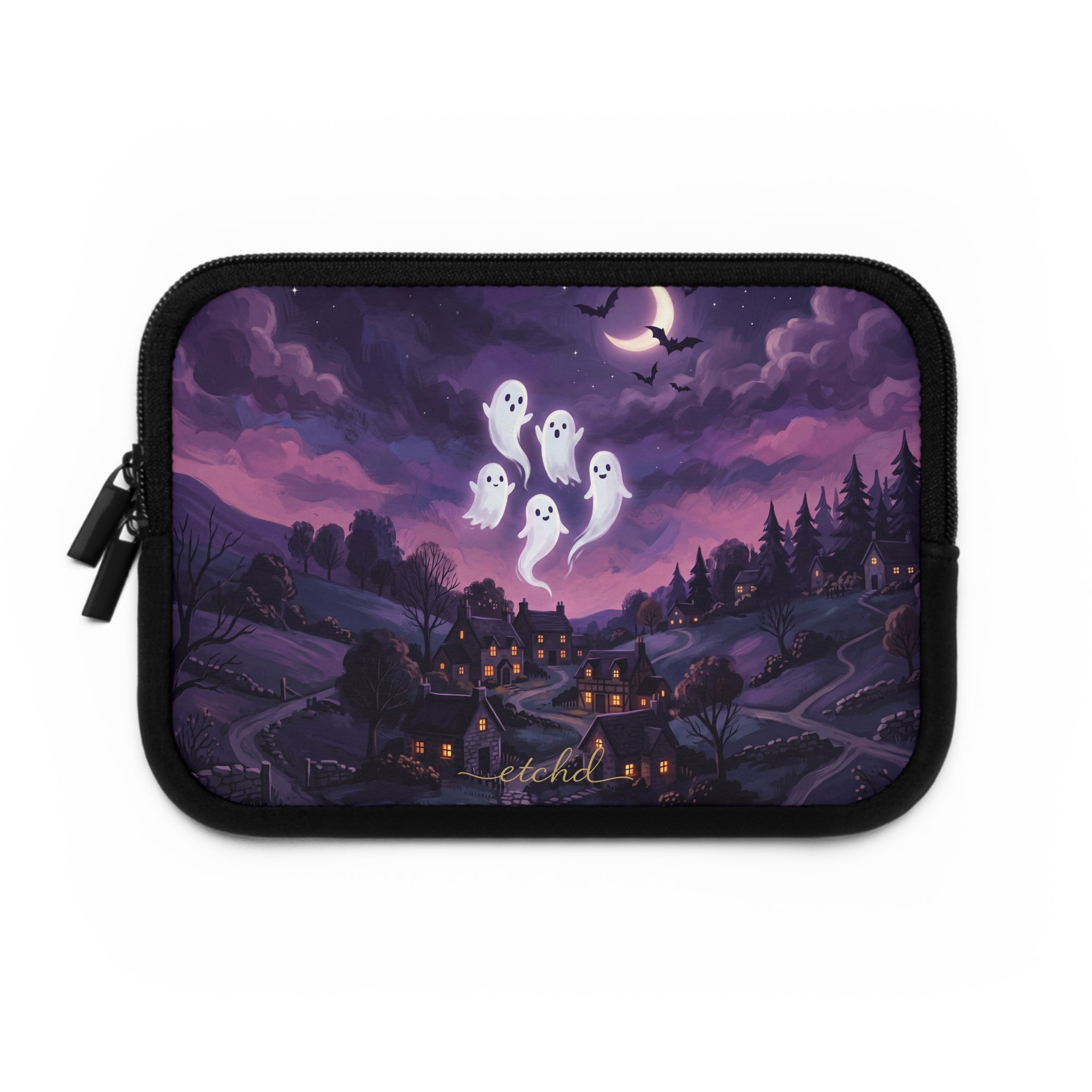 Ghost Parade Laptop Sleeve by etchd, view 2