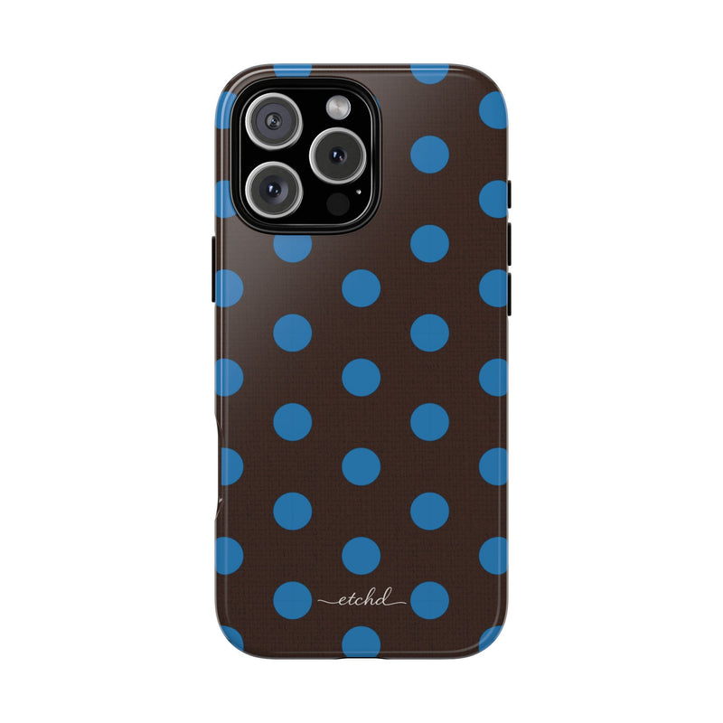 Cerulean & Espresso Polka Dot