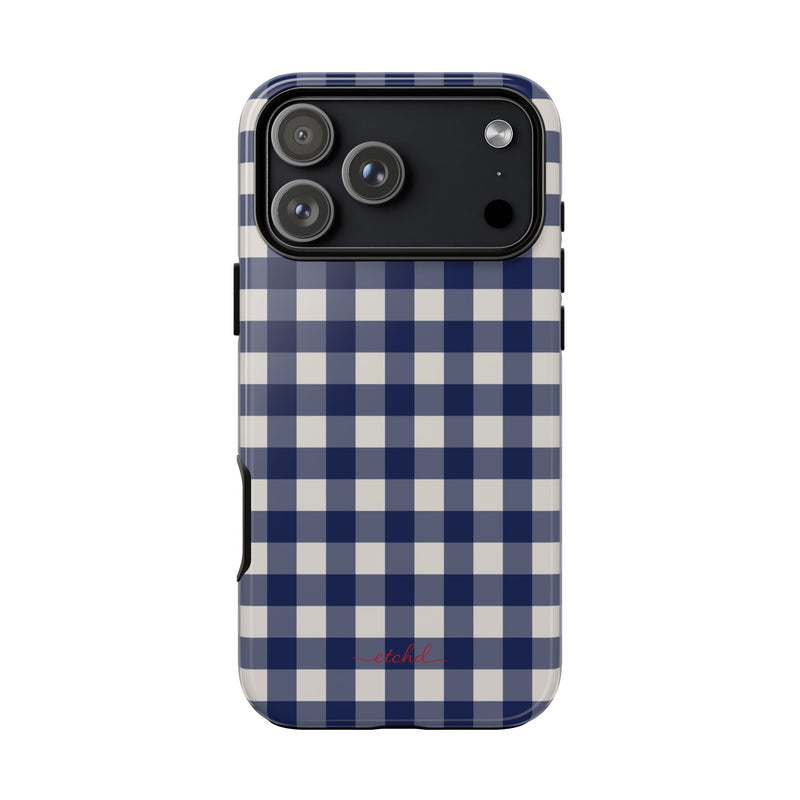 Navy & Cream Gingham Phone Case by etchd, view 59
