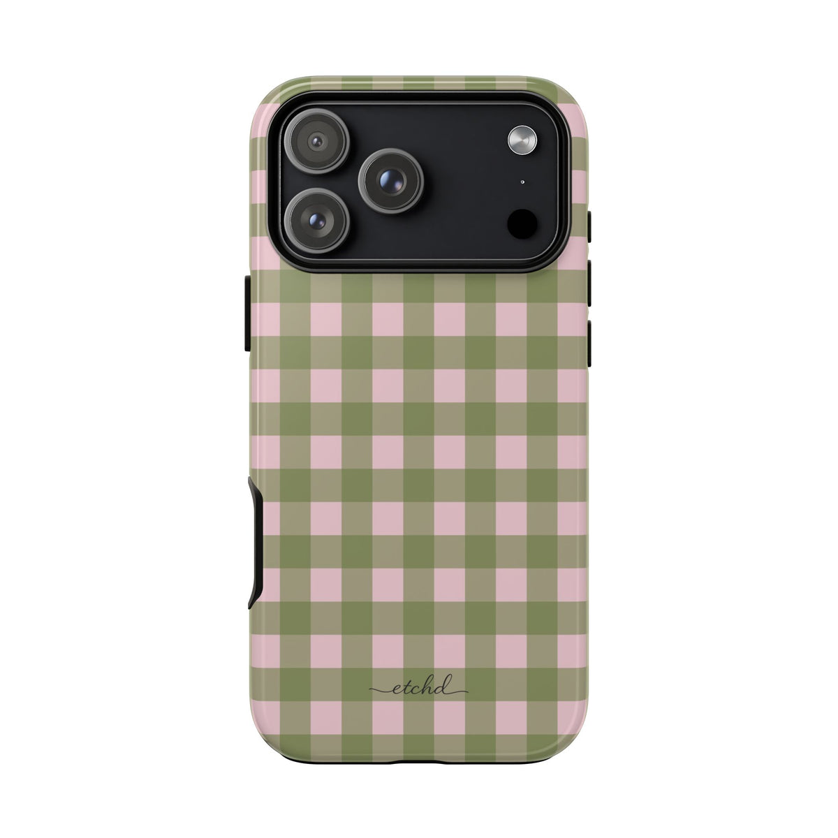 Green & Pink Gingham Phone Case by etchd, view 59