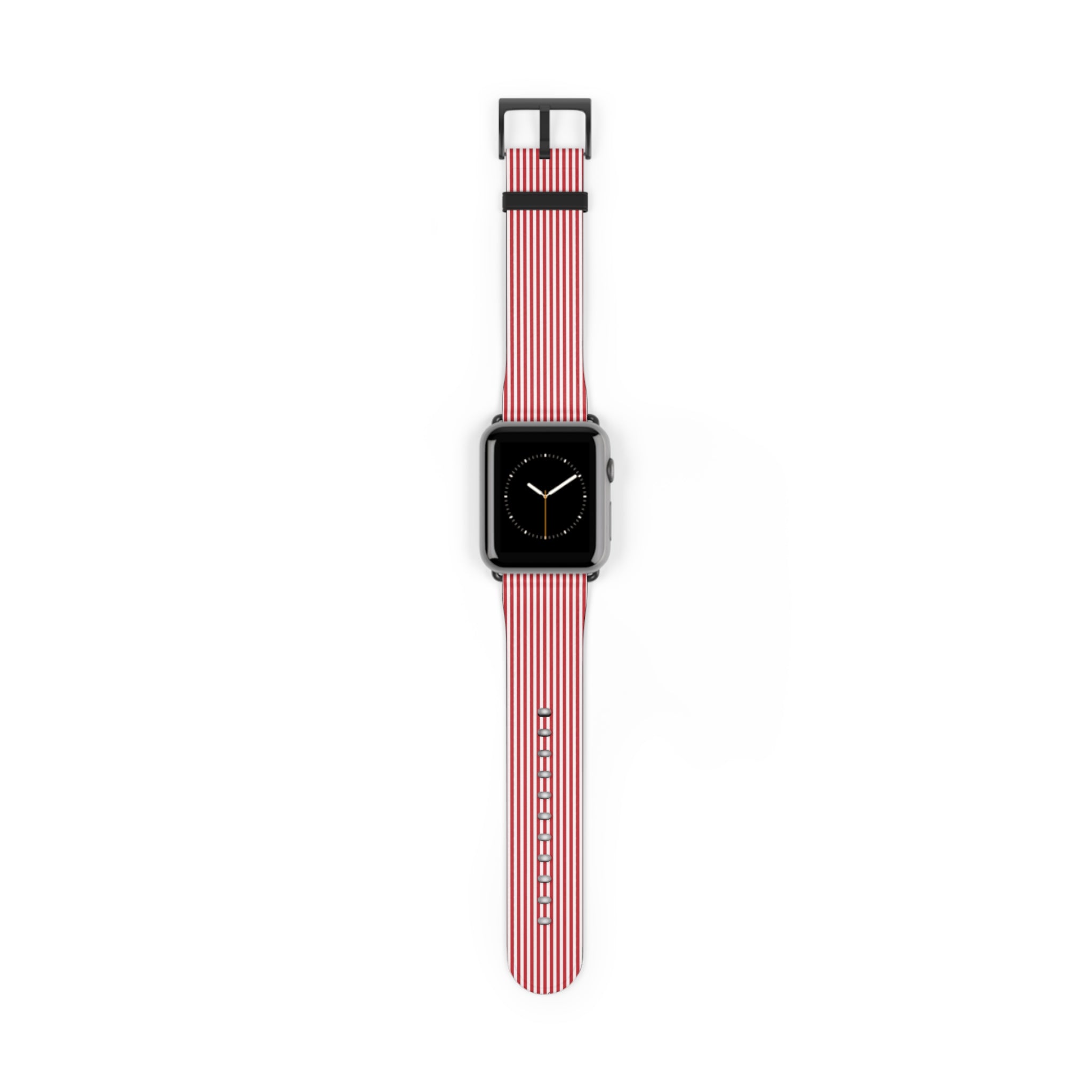 Classic Red & White Striped Smartwatch Strap by etchd, view 2