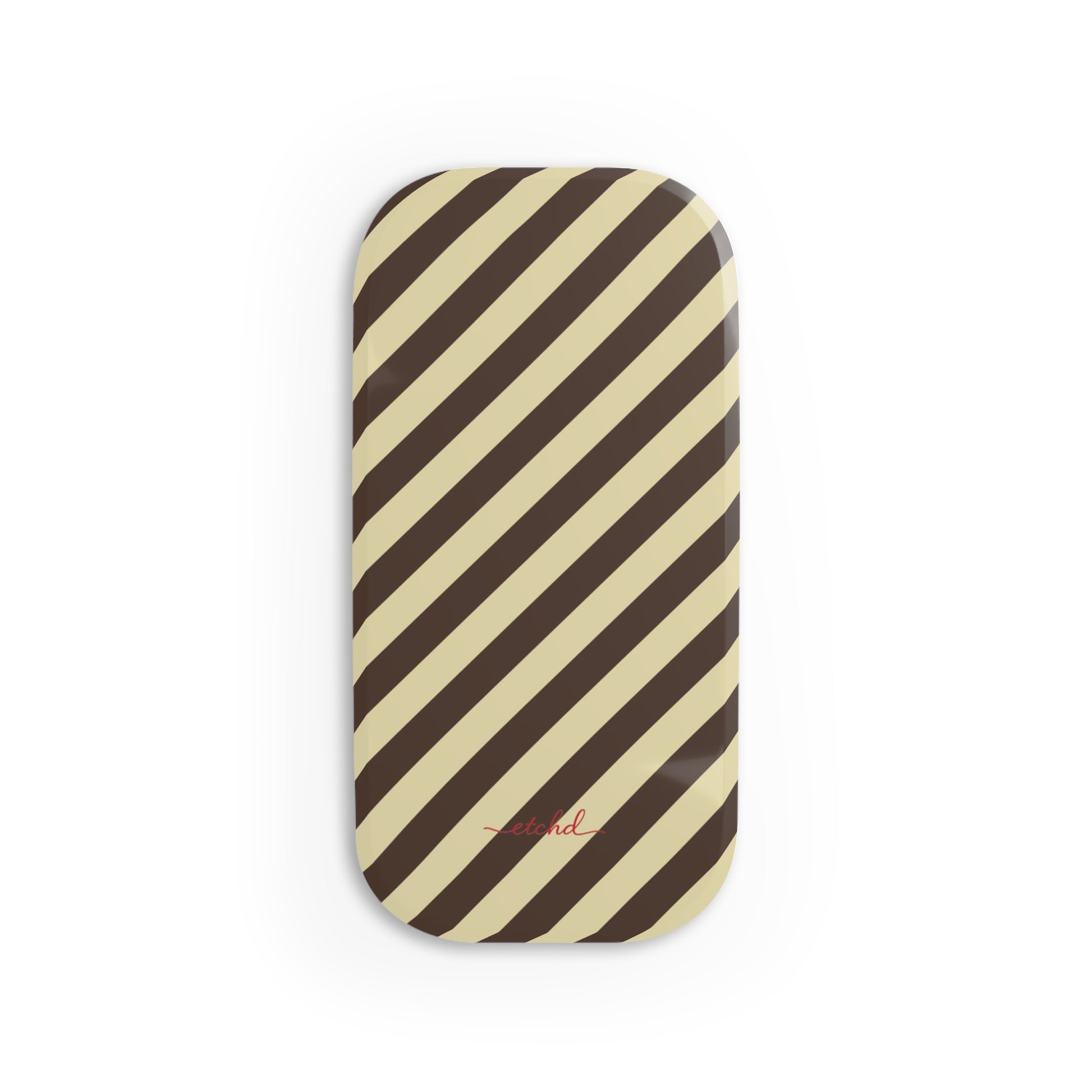 Butter & Brown Striped Diagonal Anello clip per telefono di etchd