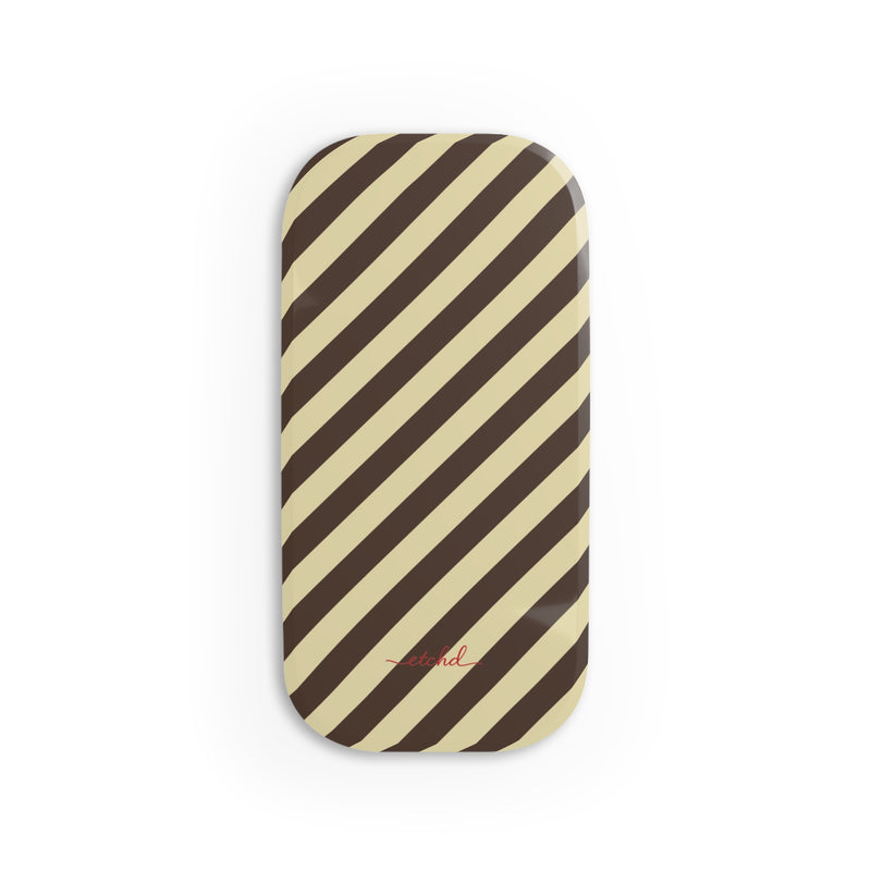 Butter & Brown Striped Diagonal Anello clip per telefono di etchd