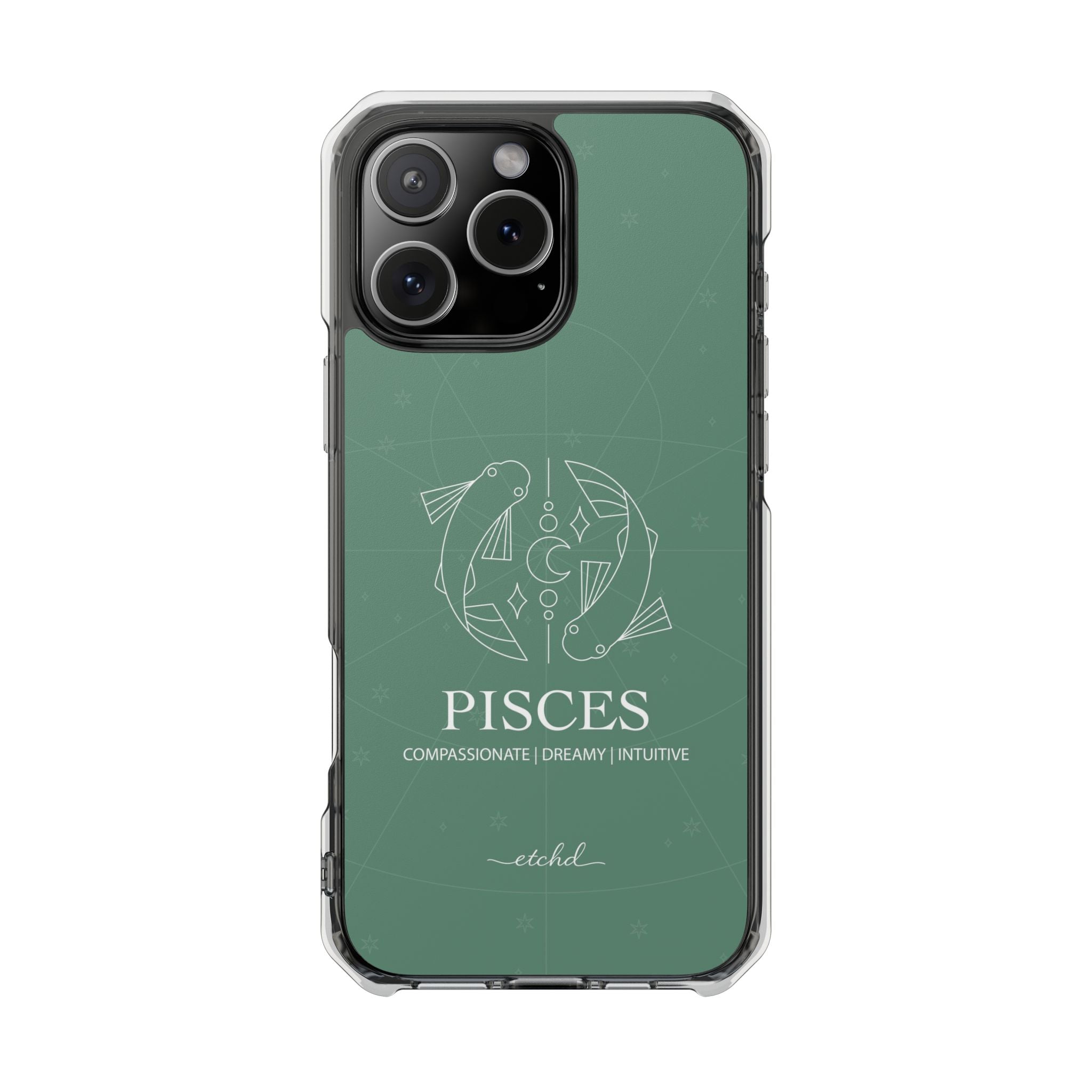 Pisces Clear Magnetic Phone Case by etchd