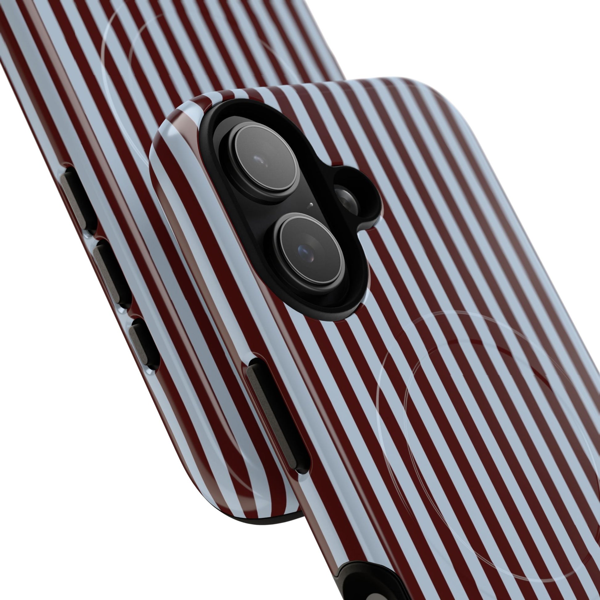 Blue & Cherry Striped Magnetic Phone Case by etchd, view 87