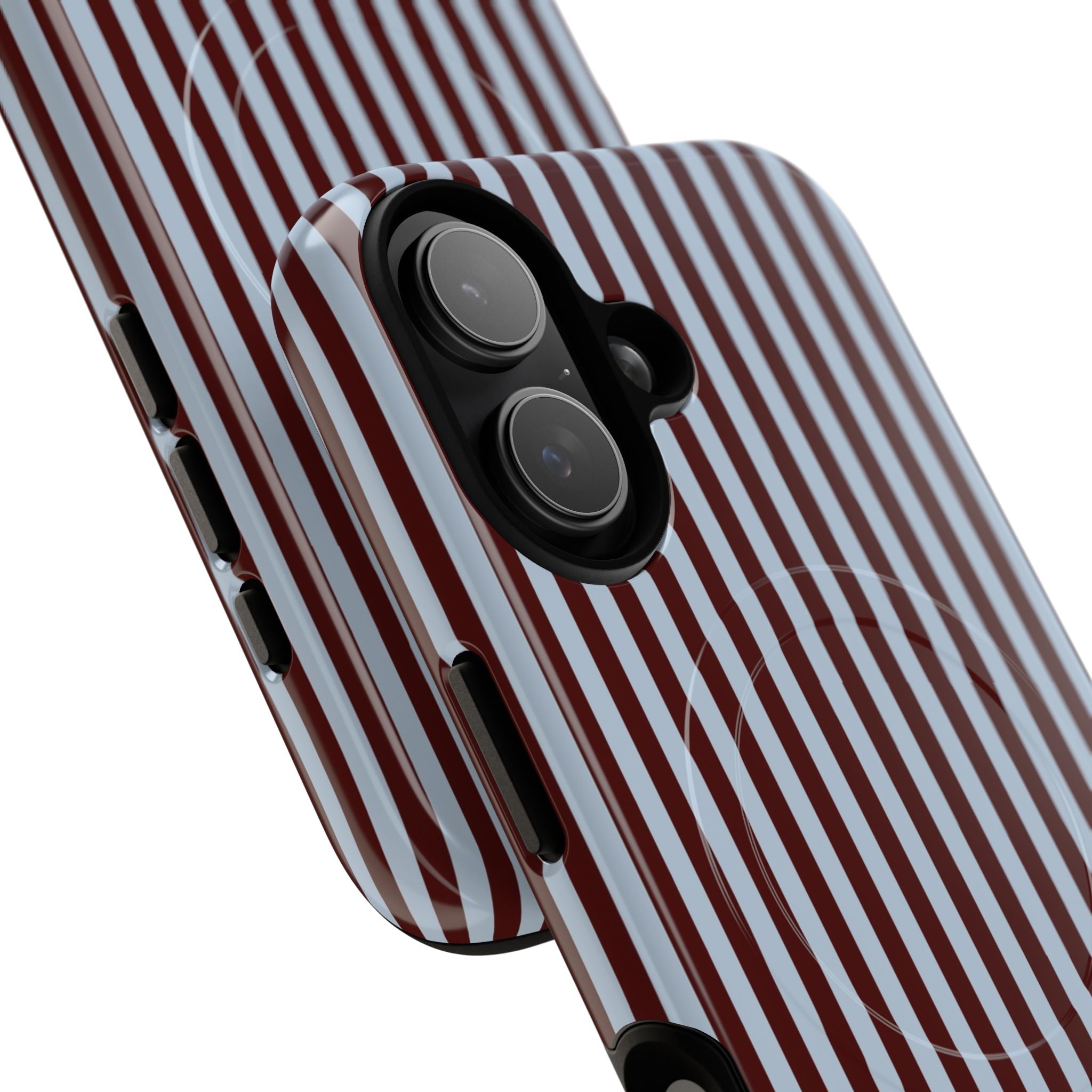 Blue & Cherry Striped Magnetic Phone Case by etchd, view 87
