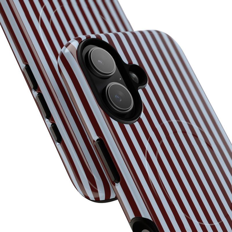 Blue & Cherry Striped Magnetic Phone Case by etchd, view 87