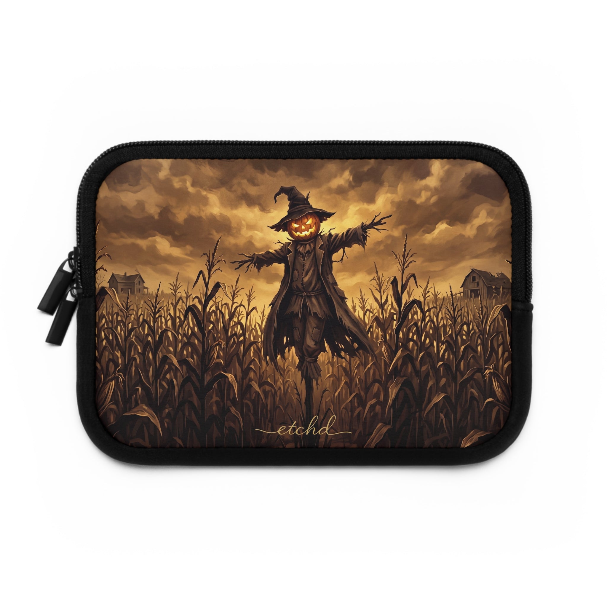 Scarecrow Night Laptop Sleeve by etchd, view 2