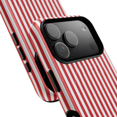Classic Red & White Striped Magnetic Phone Case by etchd, view 100