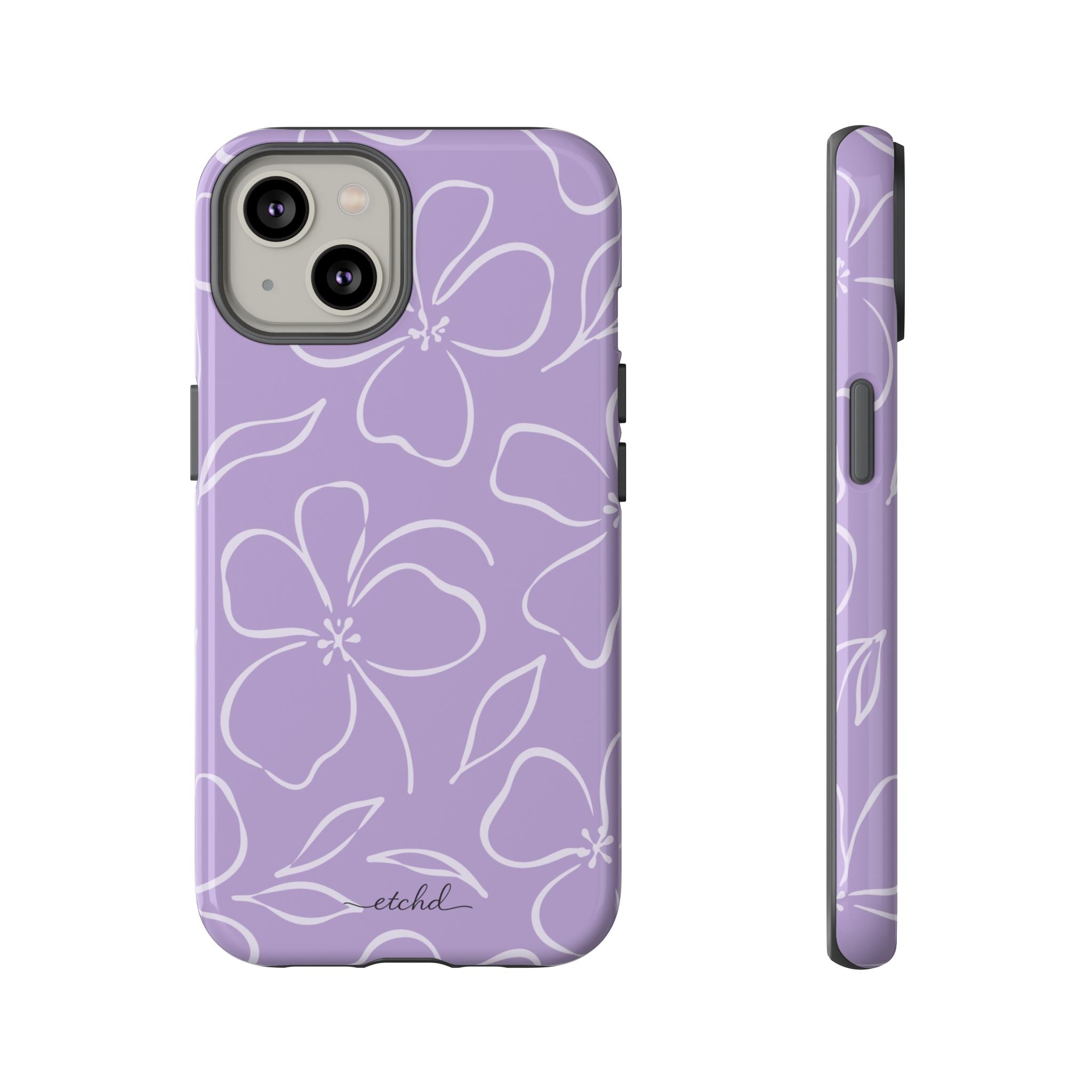 Lilac & Cream Floral Funda para móvil de etchd, vista 2
