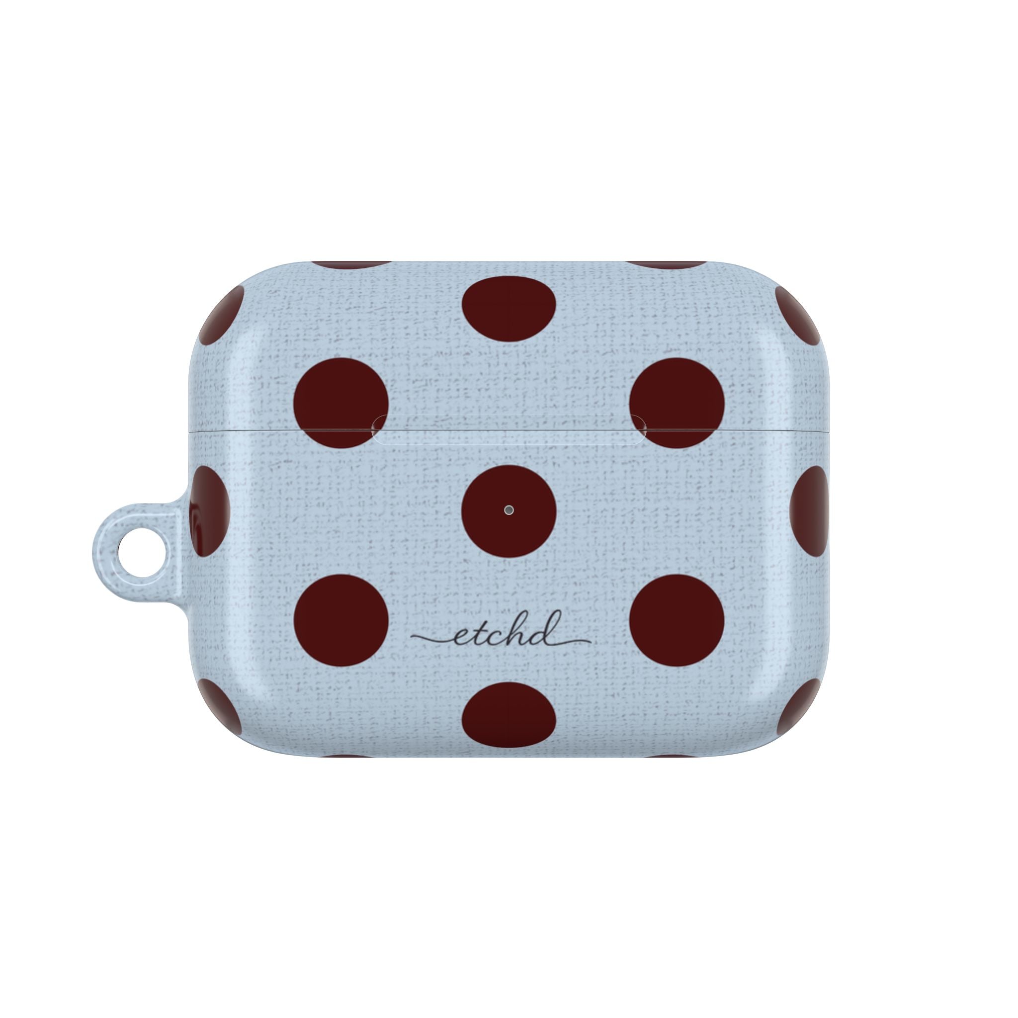 Blue & Cherry Polka Dot AirPod Case by etchd, view 2