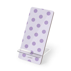 Lilac Polka Dot Phone Stand by etchd