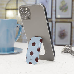 Blue & Cherry Polka Dot Click-On Phone Grip by etchd, view 3