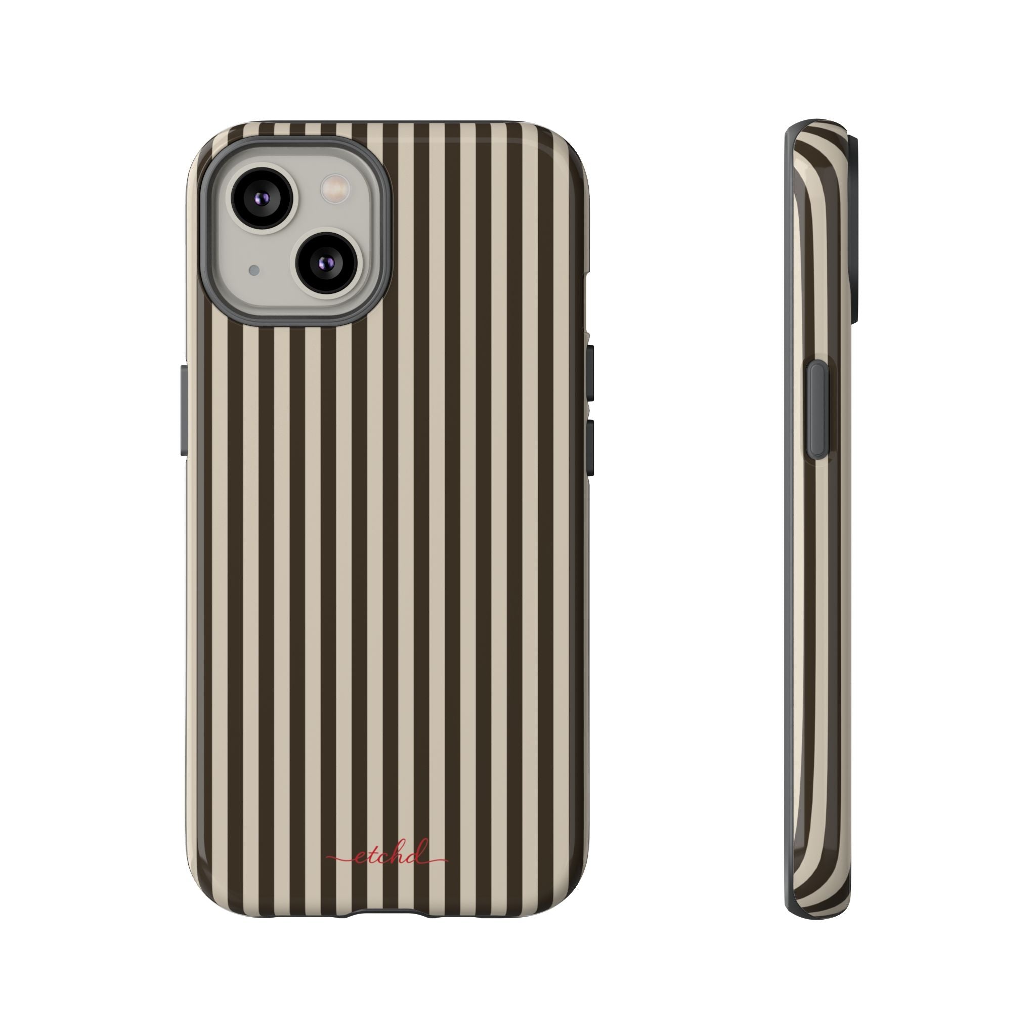 Cream & Brown Striped Phone Case by etchd, view 2
