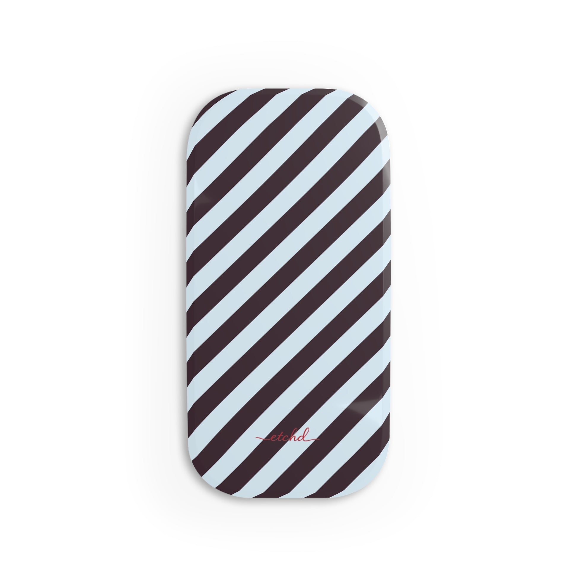 Plum & Blue Striped Diagonal Click-On Phone Grip by etchd