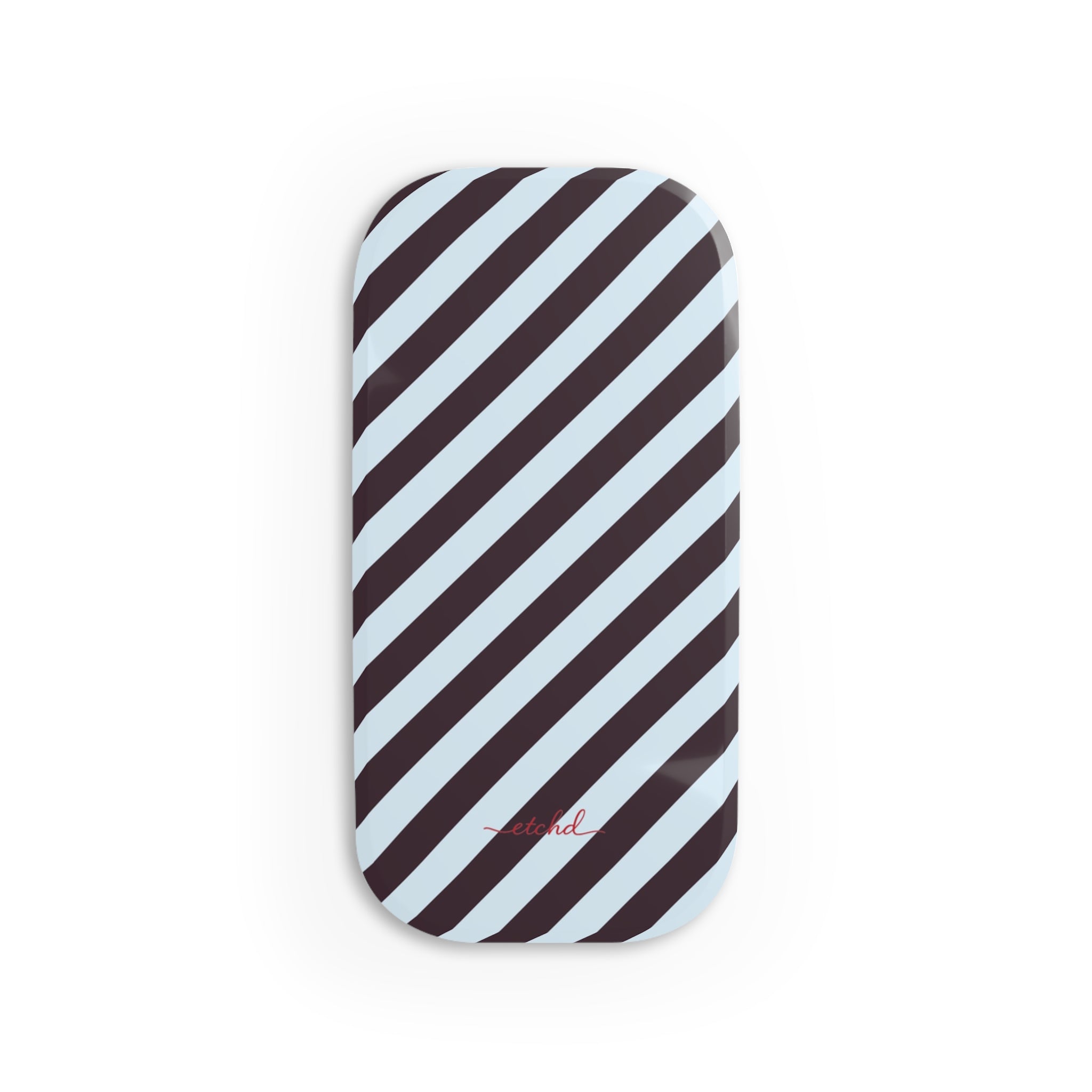 Plum & Blue Striped Diagonal Click-On Phone Grip by etchd