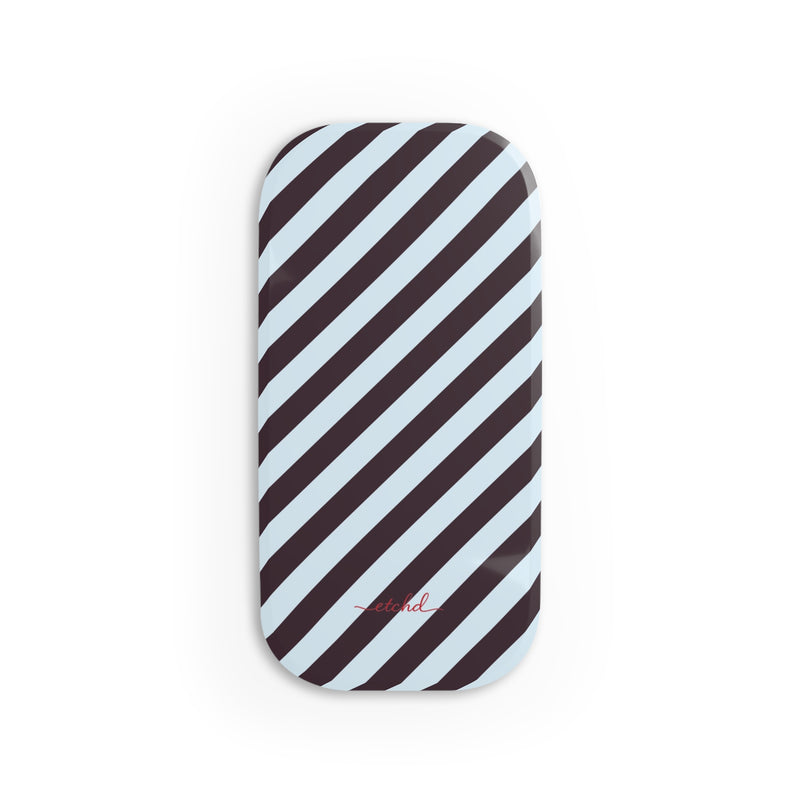 Plum & Blue Striped Diagonal Click-On Phone Grip by etchd