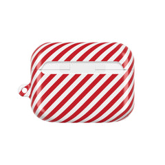 Classic Red & White Striped Diagonal AirPod Case by etchd, view 7