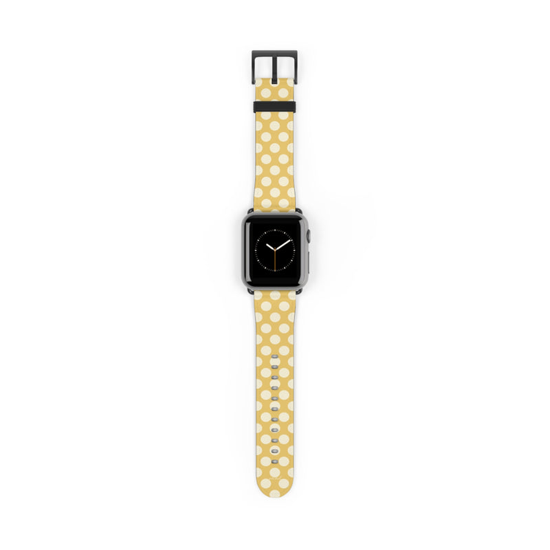 Cream & Butter Polka Dot Smartwatch Strap-zoom-