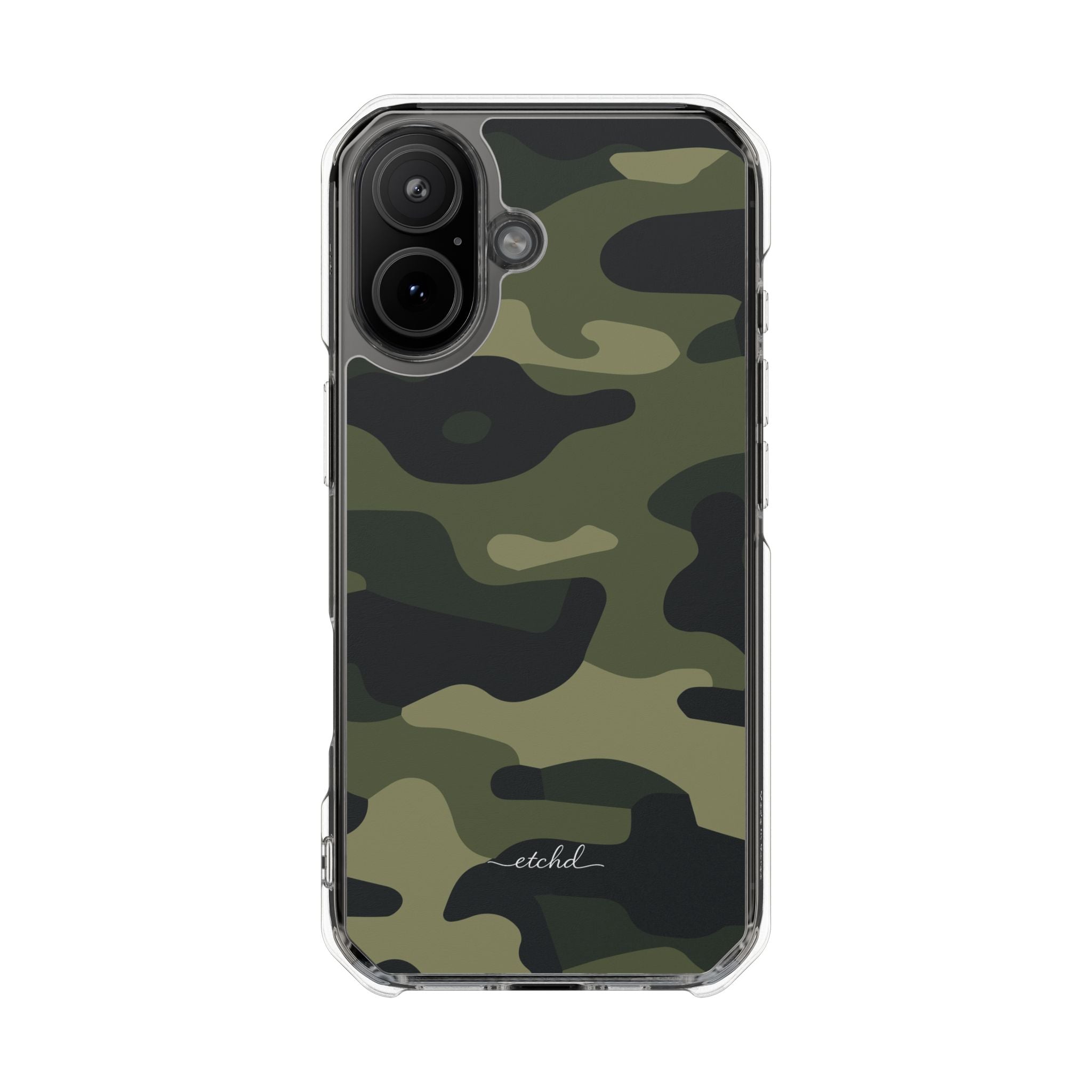 Green Camo Clear Magnetic Phone Case by etchd, view 13