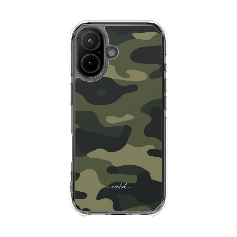 Green Camo Clear Magnetic Phone Case-zoom-
