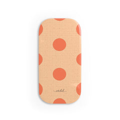 Coral And Peach Polka Dot Click-On Phone Grip by etchd