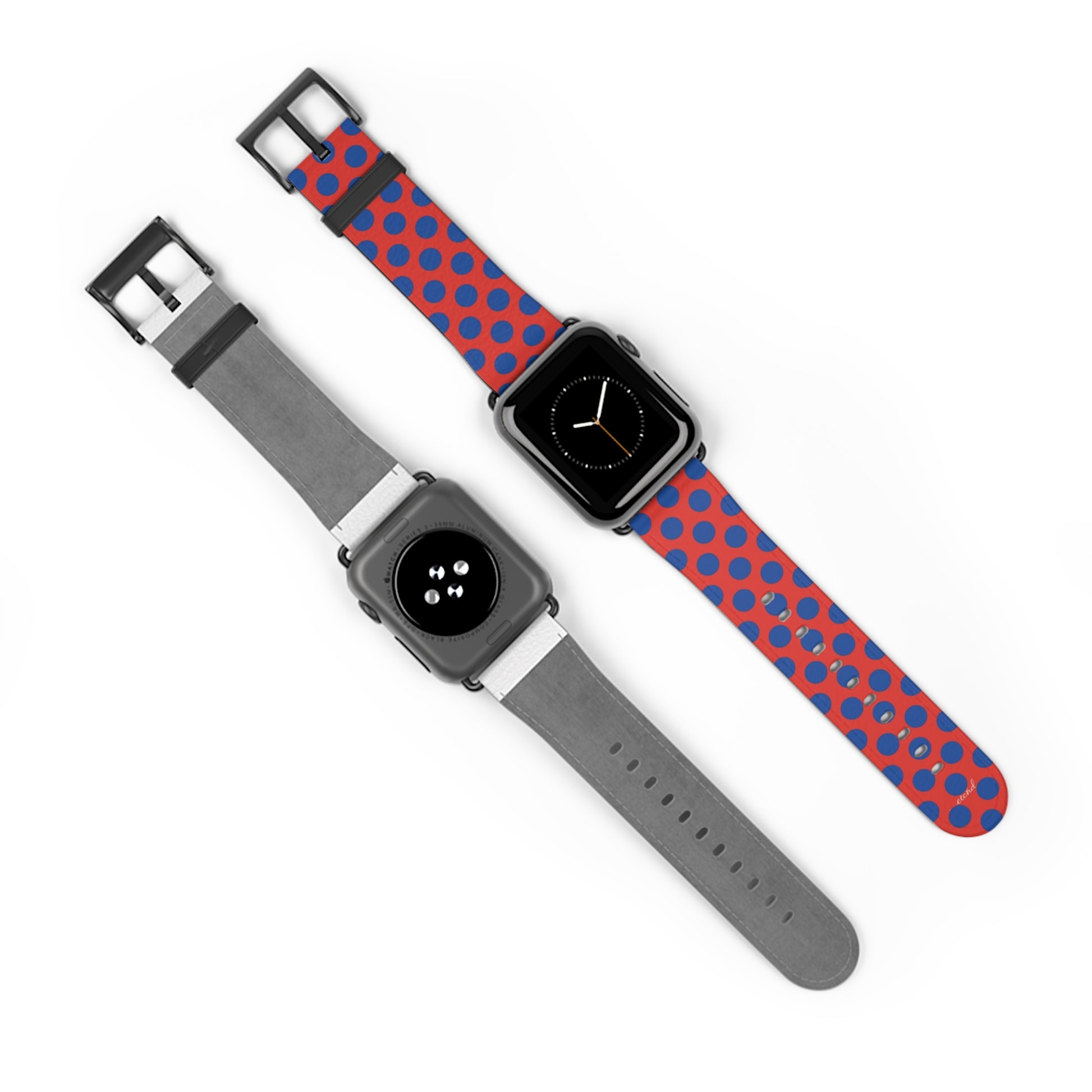Cobalt & Poppy Polka Dot Smartwatch Strap by etchd, view 10