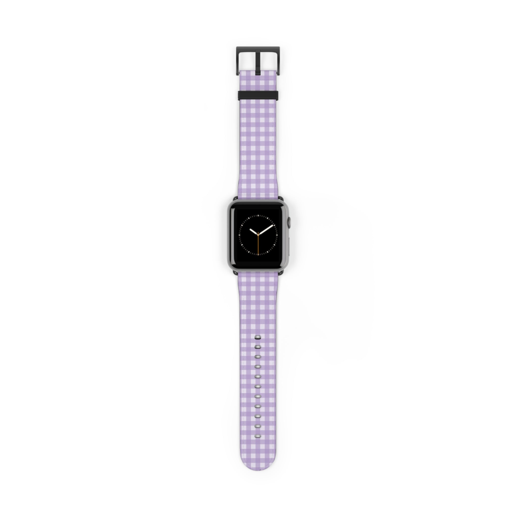 Lilac & Cream Gingham Smartwatch Strap by etchd, view 2