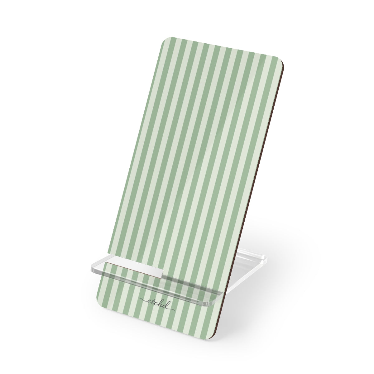 Sage & Cream Striped Phone Stand by etchd