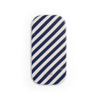 Navy & Cream Striped Diagonal Agarre clipsable para móvil