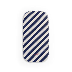 Navy & Cream Striped Diagonal Agarre clipsable para móvil de etchd