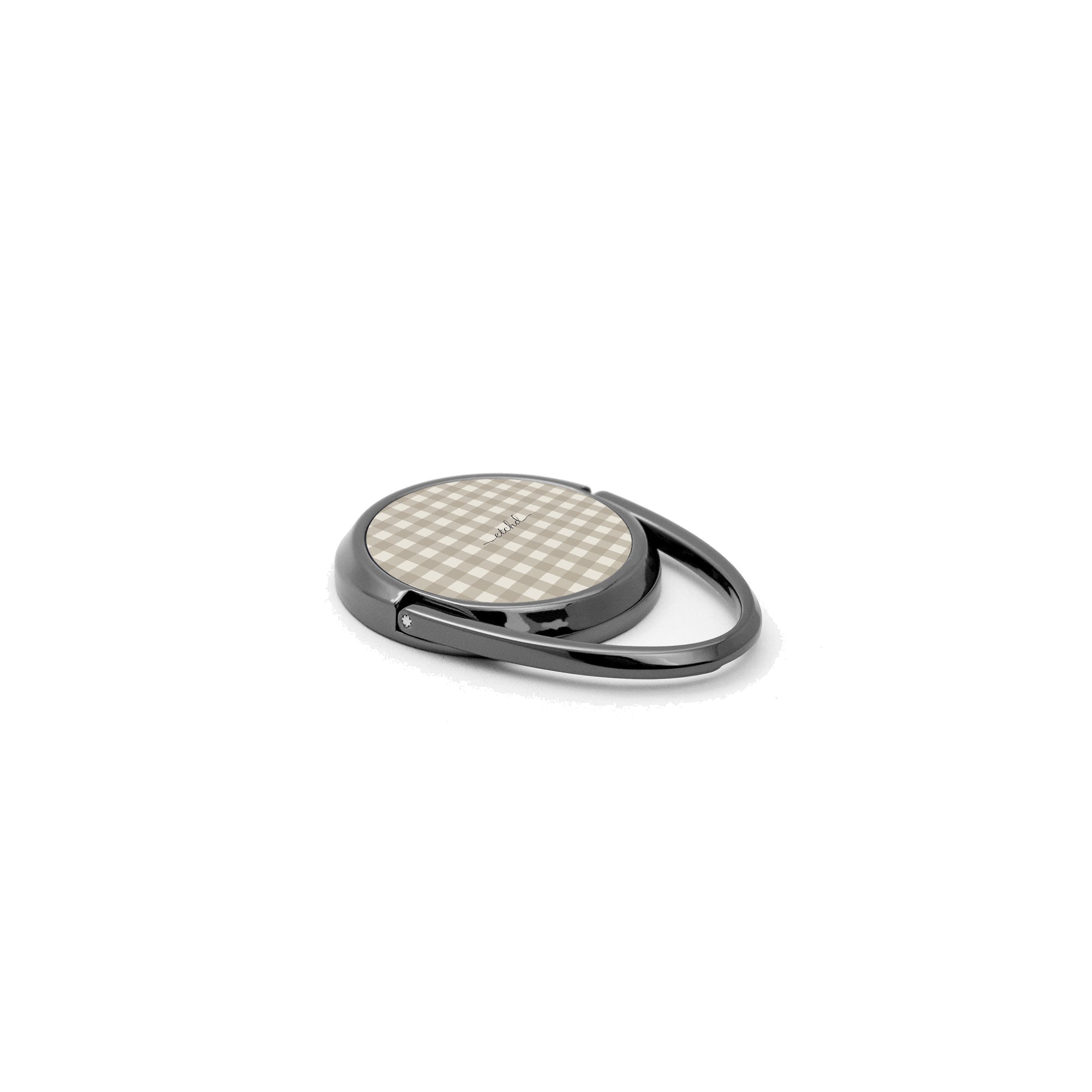 Neutral Gingham Phone Ring Holder by etchd, view 2