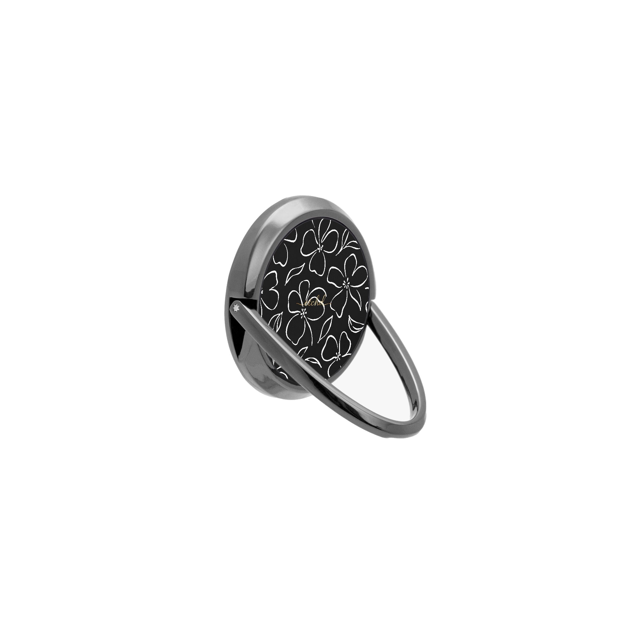 Black & White Floral Phone Ring Holder by etchd, view 8
