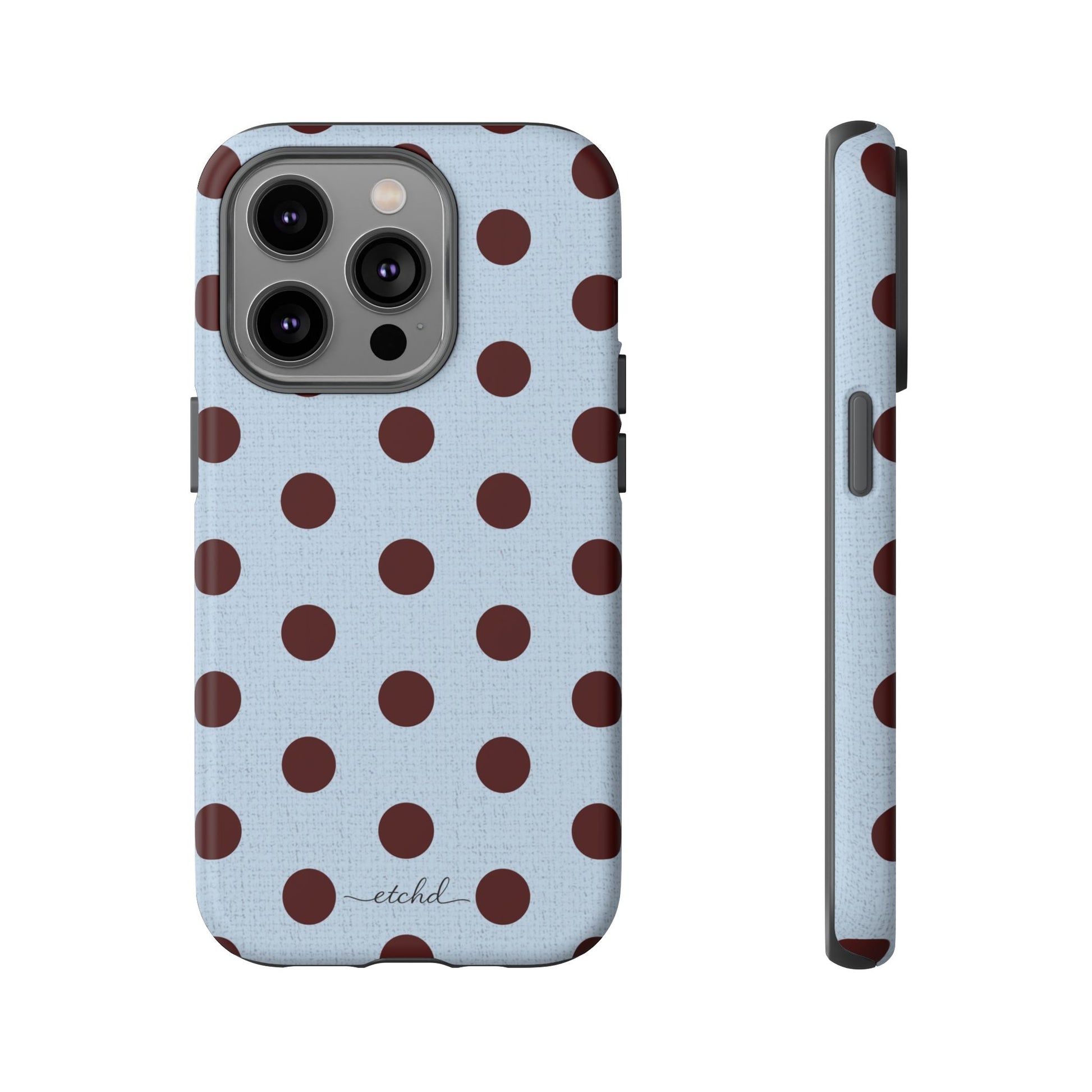 Blue & Cherry Polka Dot Phone Case by etchd, view 5