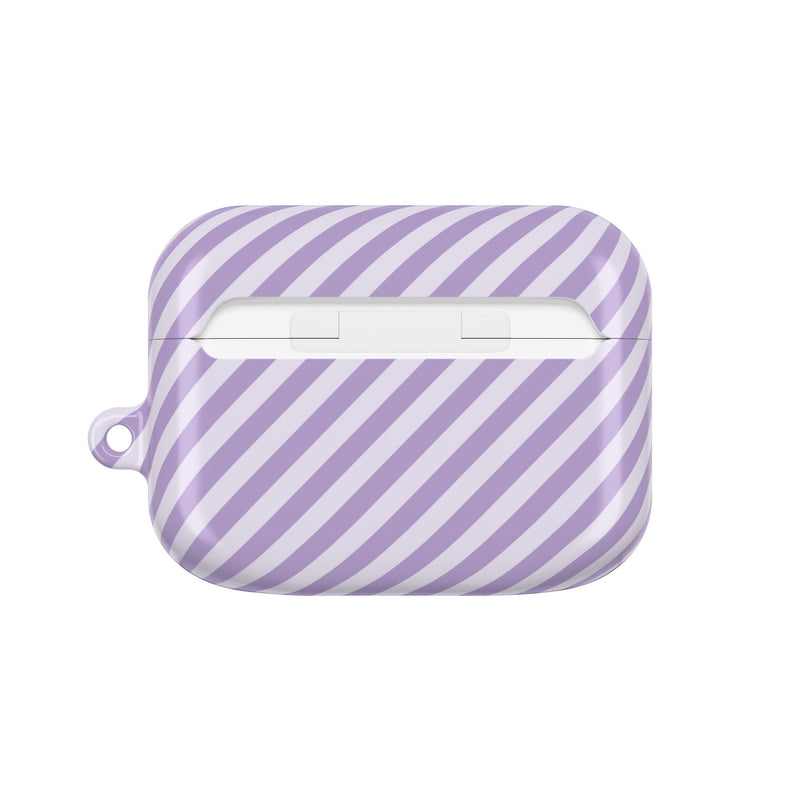 Lilac & Cream Striped Diagonal AirPod Case by etchd, view 7