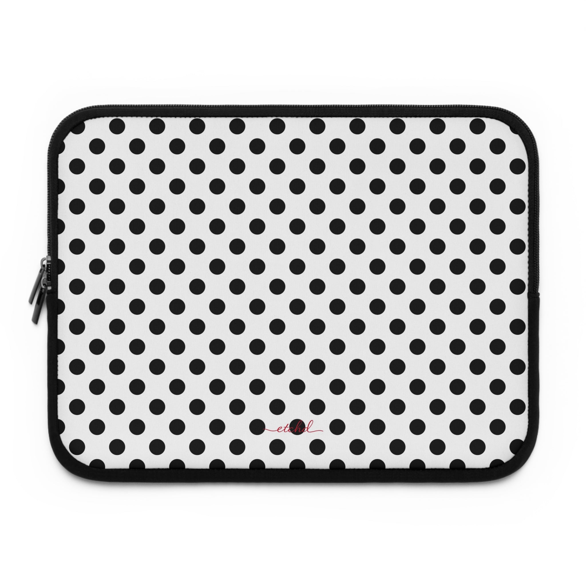 Black & White Polka Dot Laptop Sleeve by etchd
