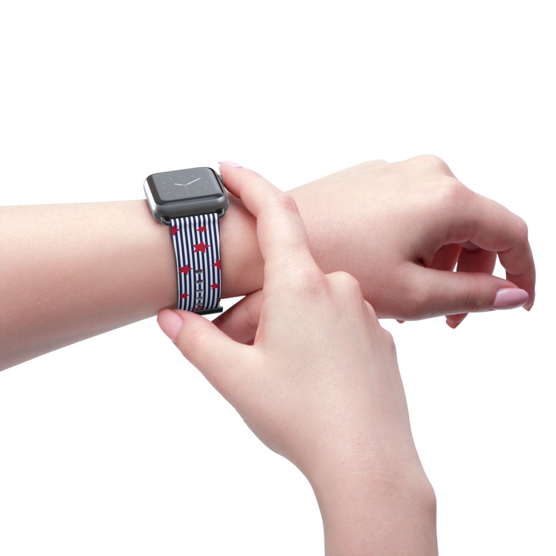 Blue Stripes & Red Stars Smartwatch Strap by etchd, view 11